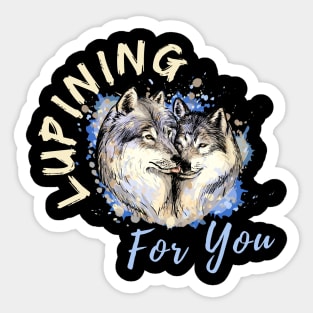 Lupining for you back design with light text with wolf couple (MD23QU001d) Sticker